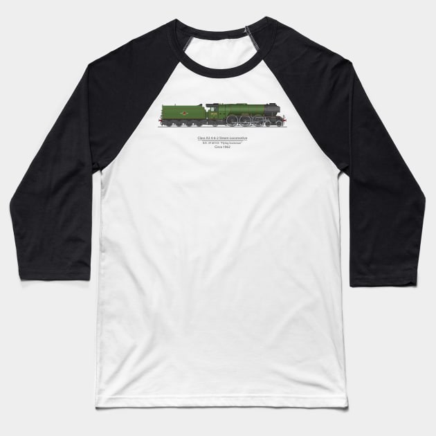 Flying Scotsman Circa 1962 Baseball T-Shirt by SteveHClark